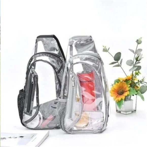 Clear Sling Bag, Clear Bag Stadium Approved, PVC Clear Crossbody Backpack Gift - Picture 5 of 7